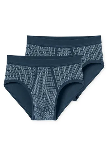 Schiesser Herren 2 Pack Sportslip mit Eingriff - Classic Slip in Atlantikblau - Herren-Boxershorts im 2er Pack, mit komfortablem Softbund und weicher Feinripp-Qualität für besten Tragekomfort.
