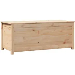 vidaXL Truhe 110x50x45,5 cm aus massivem Kiefernholz - Sitzbänke mit reichlich Stauraum für Ordnung im Zuhause, aus robustem Kiefernholz mit rustikaler Optik und leichtem Öffnen dank Gasdruckfeder.
