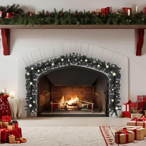 vidaXL Weihnachtsgirlande mit LED 20 m Schwarz von vidaXL