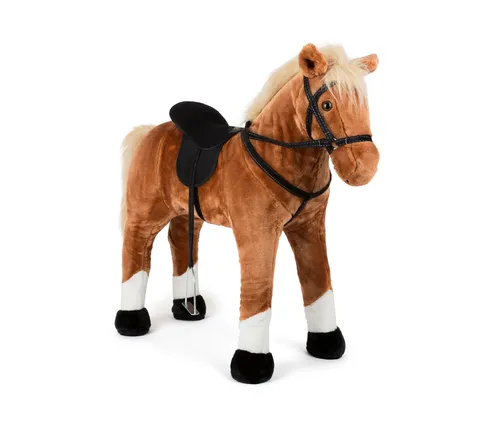 small foot Stehpferd mit Sound - schwarz - Holzspielzeug mit Soundfunktion, fördert aktives Rollenspiel und Kreativität, komfortable Sitzhöhe von 50 cm für einfaches Auf- und Absteigen.
