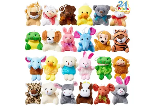 JOYIN Tierkuscheltier JOYIN 24er Set Mini Plüschtiere – 6-8cm, 24 verschiedene Designs, (24-tlg)