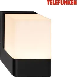 Telefunken LED Wandlampe Schwarz mit Spritzwasserschutz - Wetterfeste LED Wandlampe mit 950 Lumen, ideal für Außenbereiche. Elegantes Design aus Aluminium, perfekt für Wände, Terrassen oder Balkone.