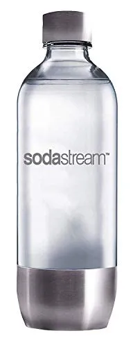 Sodastream Edelstahl PET-Flasche 1L - Zubehör für Wassersprudler: Hochwertige Ersatzflasche mit Einklick-Mechanismus für sichere Handhabung und individuelle Nutzung für jedes Familienmitglied.