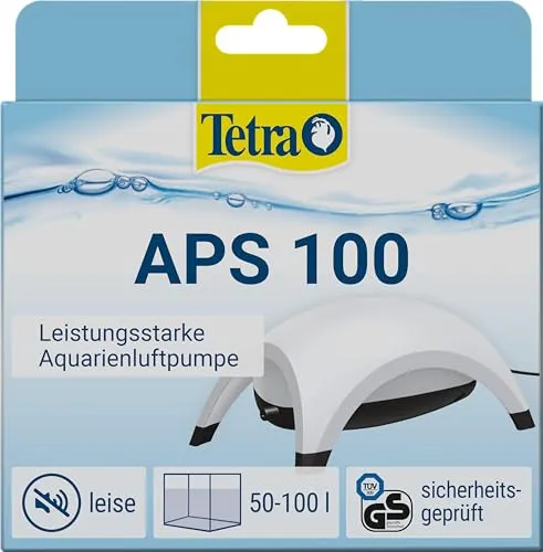 Tetra APS 100 Aquarium Luftpumpe - leise Membran-Pumpe für Aquarien von 50-100 L, weiß, 212497