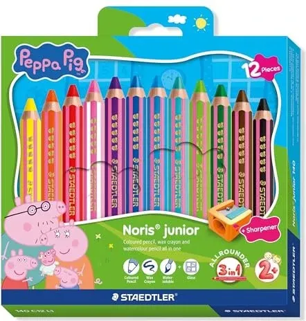 STAEDTLER Peppa Pig Noris junior jumbo 3 in 1, 12 Farben von STAEDTLER
