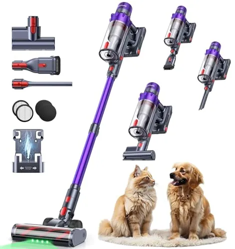 SMOTURE Akku Staubsauger VAC02 – Kabellos mit 50.000 Pa und 65 Min Laufzeit