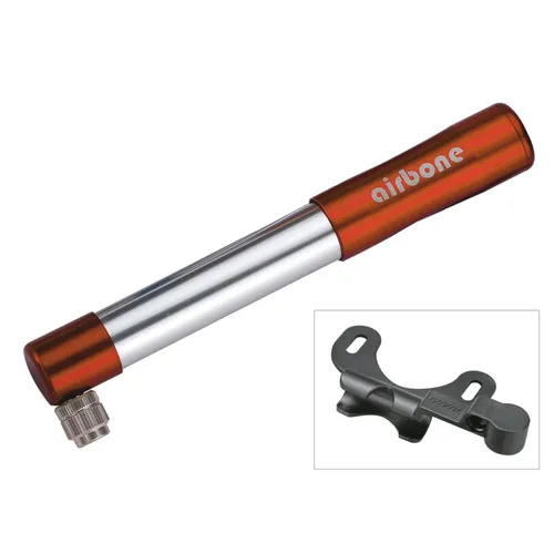 AIRBONE Mini Pumpe Evolution ZT-505 AV 185mm orange inkl. Halter Fahrrad Kompakt