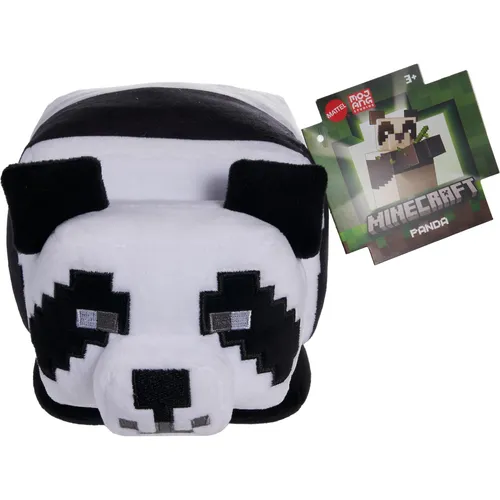 Mattel Minecraft Plüschfigur Panda 12 cm - Detailgetreues Kuscheltier in Schwarz-Weiß, ideal für Minecraft-Fans ab 3 Jahren