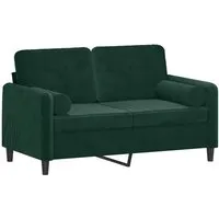 Produktbild vidaXL 2-Sitzer-Sofa Dunkelgrün mit Zierkissen