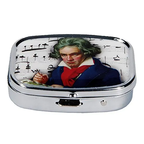 Fridolin 18266 Pillendöschen Beethoven, Metall, 5,1 x 3,6 x 1,8 cm, bunt
