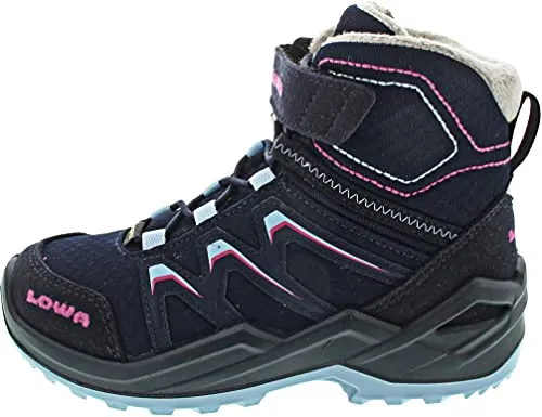 LOWA Maddox Warm GTX Kinder Wanderschuhe - Größe 35 navy/berry - Wanderschuhe für Kinder, ideal für den Winter mit warmem Futter und wasserdichter GTX-Technologie – perfekt für Schneeabenteuer!