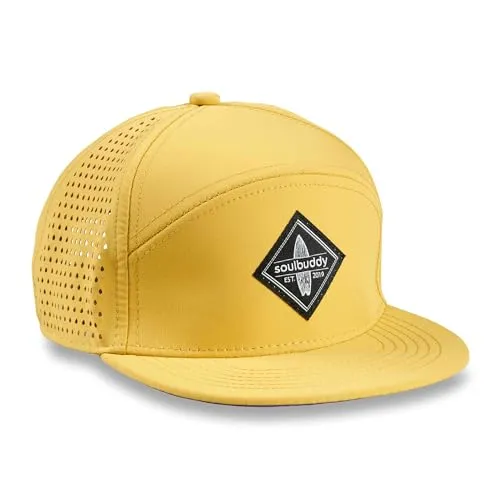 Soulbuddy Performance Cap Kinder – Trendige Unisex Kappe für Jungen & Mädchen - Stylische Kinderkappe in Yellow-Purple, erhältlich in 3 Größen. Hochwertige Verarbeitung mit coolem Patch und Stick. Perfekt für Outdoor-Aktivitäten und als Geschenkidee zur Geburt oder für die Schultüte.