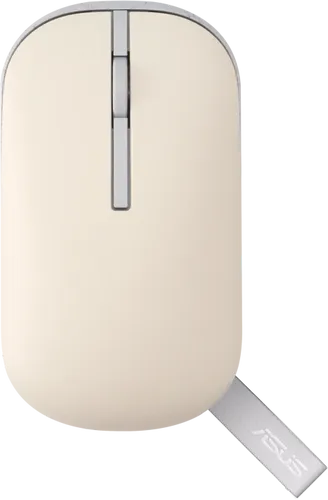 Asus Marshmallow Mouse MD100 - Elegante Büro Maus - Mäuse mit 2.4 GHz und Bluetooth, ideal für Büroanwendungen. Die optische Maus bietet eine Auflösung von 1600 DPI und eine kabellose Reichweite von bis zu 10 m.