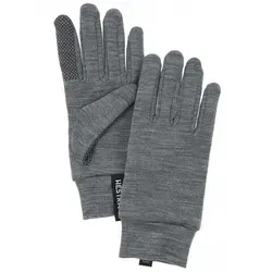 Hestra Merino Touch Point Innenhandschuhe grau - Gr. 10 - Handschuhe aus weicher Merinowolle mit Touchscreen-Beschichtung, ideal als wärmende Schicht oder für Outdoor-Aktivitäten. ZQ-zertifizierte Wolle für verantwortungsvolle Tierhaltung.
