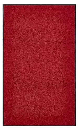 andiamo Premium-Fußmatte Wash & Clean - 40 x 60 cm Rot - Robuste Schmutzfangmatte für drinnen und überdachten Außenbereich, saugstark und pflegeleicht, ideal gegen Nässe und Dreck.