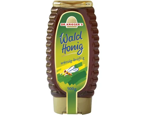 DR. KRIEGER'S Honig, Dr. Kriegers Wald Honig würzig kräftig in der Kopfstehflasche 500g