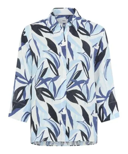 Brax Damen Bluse Style VICKI navy, dunkelblau, Gr. 46 - Elegante Damenbluse aus hochwertigem Leinen für einen luftigen Tragekomfort. Ideal für den Alltag oder besondere Anlässe.