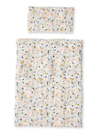 vertbaudet Puppen-Bettwäsche Set aus Musselin - Hochwertiges Puppen-Bettwäsche Set aus 100 % Baumwolle, leicht wattiert und fantasievoll bedruckt. Ideal für kreative Rollenspiele. Maße: Bettdecke 45 x 35 cm, Kissen 24 x 14 cm. Für Kinder ab 2 Jahren.