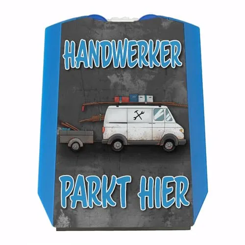 speecheese Hier parkt EIN Handwerker Parkscheibe mit Zwei Einkaufswagenchips lustiges Geschenk für einen Handwerker der seinen Job über Alles liebt und den Dienstwagen gerne überall parkt