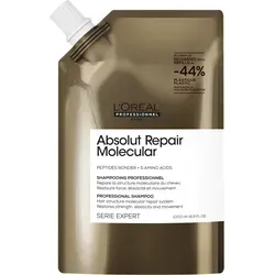 Absolut Repair Molecular Shampoo Nachfüllung 1000 ml - Professionelles Shampoo zur Pflege geschädigter Haare. Mit innovativer Peptid-Formel für verbesserte Elastizität und Beweglichkeit. Ideal für den täglichen Einsatz.