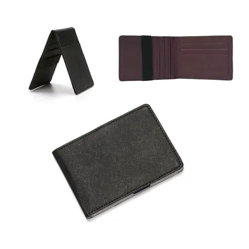 RisePlus Kartenetui Schutz Slim Wallet Herren und Damen, RFID ,Ultradünnes Kreditkartenetui mit 8 Kartenfächern, Geldband Karten Portemonnaie, Klein und Kompakt, Vintage Stil (Braun)