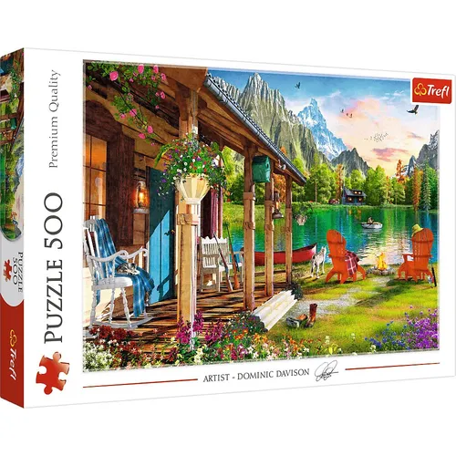 Trefl 37408 Häuschen in den Bergen - 500 Teile Premium Puzzle, für Erwachsene und Kinder ab 10 Jahren, leuchtende Farben und einfach zu kleben