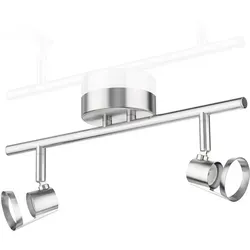 ledscom.de Deckenleuchte LEONIS, 2-flammig, edelstahl matt, 2x GU10 max. 25W