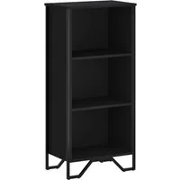vidaXL Bücherregal Schwarz 50x31x106 cm - Regal aus langlebigem Holzwerkstoff mit 3 offenen Fächern für ordentliche Aufbewahrung. Ideal für modernen Charme und dekorative Präsentation.
