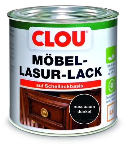 Clou Möbel Lack L4 125 ml nussbaum dunkel Holzlasur