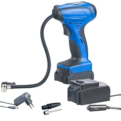 AGT Auto Luftpumpe: Akku-Kompressor für Reifen und Bälle - Luftpumpen für Auto-, Motorrad- und Fahrrad-Reifen. Automatische Abschaltung bei Druckerreichung, beleuchtetes LCD-Display und integrierte LED-Lampe für Dunkelheit.