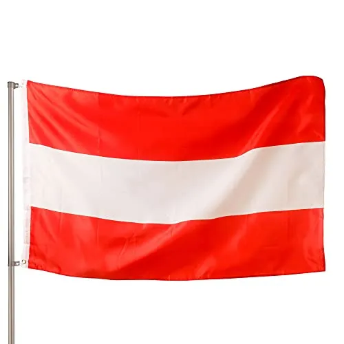 PHENO FLAGS Premium Österreich Flagge 90x150cm - Flaggen – wetterbeständig und robust: Unsere Premium Österreich Flagge aus 100% Polyester überzeugt mit lebendigen Farben und stabilen Messingösen für einfache Befestigung. Ideal für Flaggen-Liebhaber und Österreich-Fans.