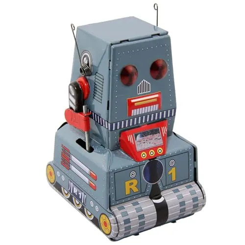 Freak Scene Superfreak Roboter - Robot R 1 - grau - Blechroboter - Retro Blechspielzeug