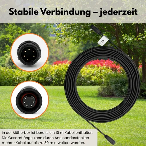 Segway Navimow Antennenverlängerungskabel 10m - Hochwertiges Antennenverlängerungskabel für Segway Mähroboter, 10 m lang, ideal für optimale Signalübertragung und zuverlässigen Betrieb.