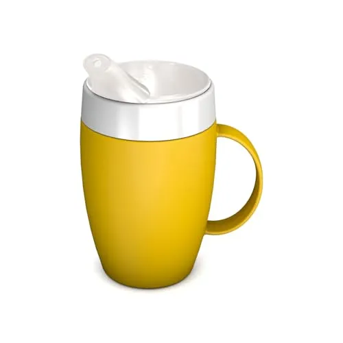 Ornamin Becher mit Trink-Trick mit Schnabelaufsatz, gelb in gelb von Ornamin
