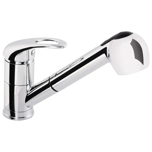 AquaSu Einhebelmischer Concordia für Spüle mit Handbrause, chrom - Armatur mit modernem Design, bietet flexible Nutzung durch integrierte Handbrause für optimale Spülkomfort.