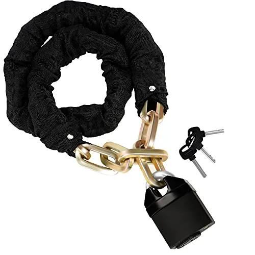 Motorrad Schloss 1,2m Kette mit Vorhängeschloss - Fahrradschlösser mit robuster Nylonfaser für hohen Diebstahlschutz, ideal für Motorräder, Fahrräder und E-Scooter.