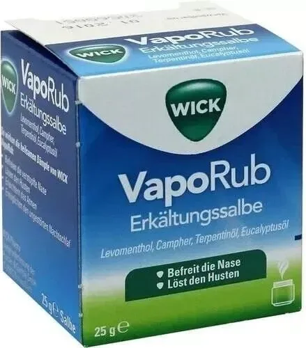 Wick Vaporub Erkältungssalbe N - Arzneimittel zur Linderung von Erkältungsbeschwerden, wirkt schnell und effektiv bei Schnupfen und Husten.
