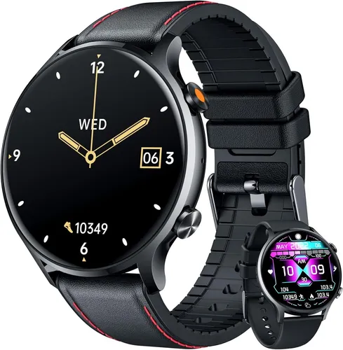 NONGAMX Smartwatch Herren 1.39 Zoll Rund Touchscreen Fitness Uhr Bluetooth