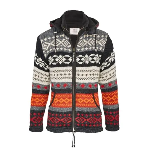 Schafwollstrickjacke bunt gemustert 825 | Schafwolle | Strickjacke | Schafwoll-Jacke | Woll-Jacke | Schafwolljacke | Außenjacke (DE/NL/SE/PL, Alphanumerisch, L, Regular, Regular, Bunt)