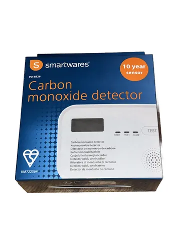 Smartwares Kohlenmonoxid Melder CO Melder 10 Jahre Sensor - Rauchmelder mit 10 Jahren Sensorlebensdauer, sorgt für maximale Sicherheit vor Kohlenmonoxid in Ihrem Zuhause.