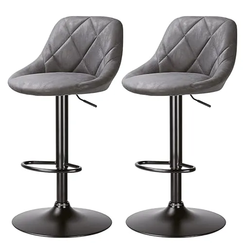 CEPEWA Barhocker 2er Set höhenverstellbar grau