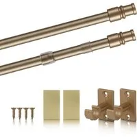 Bestlivings Cafehausstangen Glänzend Silber 50 bis 75 cm & Klemmträger