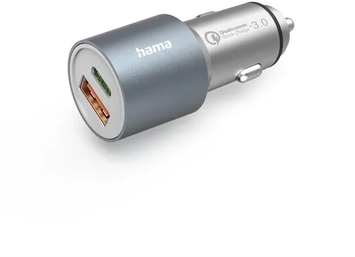 Hama Auto-Schnellladegerät (38W) 00125127 - Metall KFZ-Ladegerät - Kfz-Adapter mit 38W Schnellladefunktion, ideal für schnelles Aufladen unterwegs und kompatibel mit vielen Geräten.