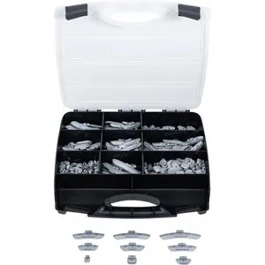 BGS 9425 Auswuchtgewichte-Sortiment 320-tlg. - Werkzeug-Sets für Stahlfelgen, enthält 320 Gewichte in verschiedenen Größen, ideal für präzises Auswuchten und einfaches Nachfüllen.