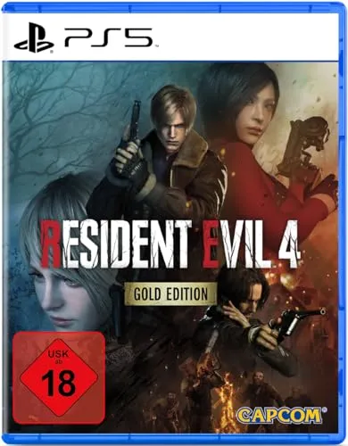 Resident Evil 4 Remake Gold Edition PS5 - PS5 Spiel mit überarbeiteter Grafik und neu gestalteter Geschichte, die Fans überraschen wird. Erlebe spannende neue Feinde und interaktive Umgebungen in einem packenden Horror-Abenteuer.
