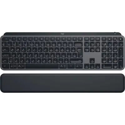Logitech MX Keys S Wireless Tastatur Graphite - Ergonomische Bluetooth-Tastatur mit intelligenter Hintergrundbeleuchtung, Multi-Device-Funktionalität und USB-C-Ladeanschluss. Ideal für komfortables und präzises Tippen.