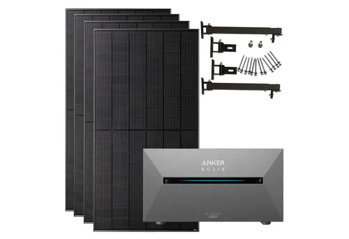 Anker SOLIX 2000W Balkonkraftwerk mit 4×500W SolarSpace Modulen - Balkonkraftwerk mit 4 × 500W bifazialen SolarSpace Modulen und 1,6 kWh erweiterbarer Batterie. Ideal für Flachdächer, schnelle Installation und effiziente Energiegewinnung.