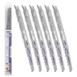 Säbelsägeblätter Set 6 Stück 225mm 5TPI für Holzarbeiten