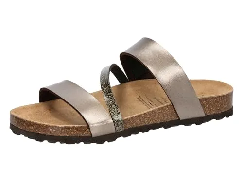 Lico Pantolette Bioline Glitter Hausschuh braun 36 EU - Pantoletten in Größe 36, mit funkelndem Glitter-Design, ideal für gemütliche Stunden zu Hause und perfekt für stilbewusste Frauen.