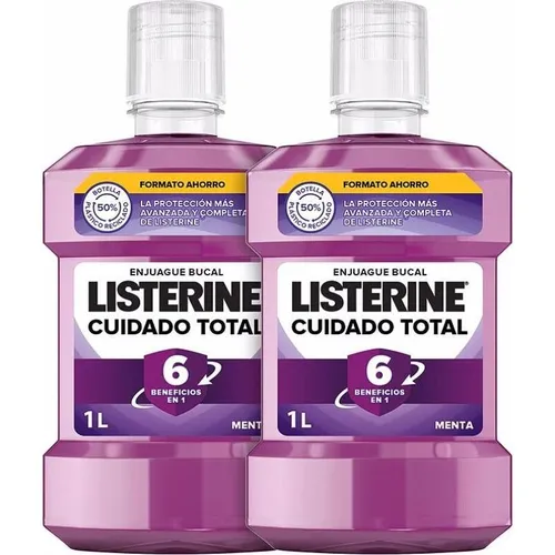 Listerine Total Care Verjüngung Mundspülung 2 x 1000ml - Anti-Aging-Mundspülung, fördert die Mundgesundheit und sorgt für ein frisches, jugendliches Lächeln.